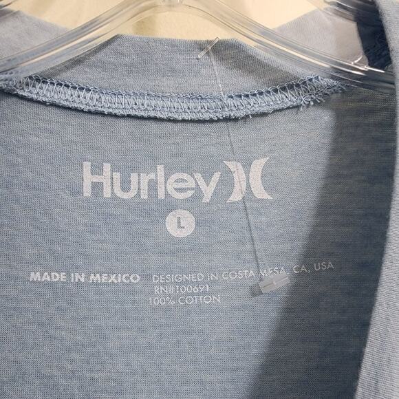 Hurley NWOT bleach dyed sides palm tree graphic cap sleeve t-shirt junior size L - Picture 4 of 6